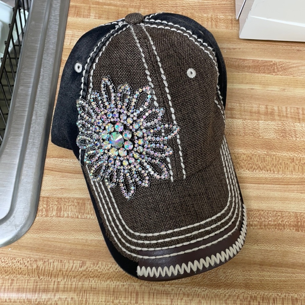 Bling distressed hat